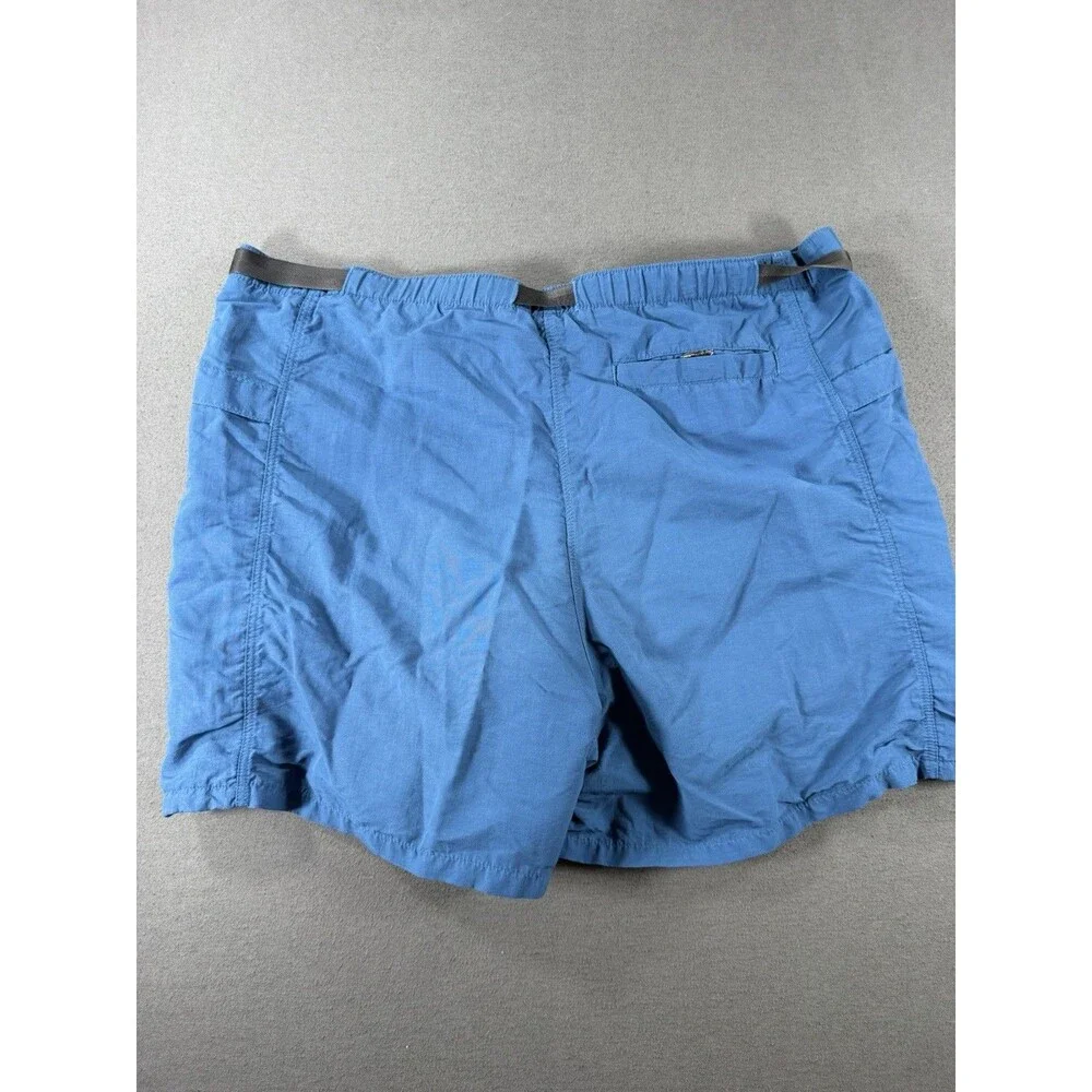 Vtg Patagonia Belted River Baggies Swim Trunks Blue Mesh Lined Wave Logo RARE L